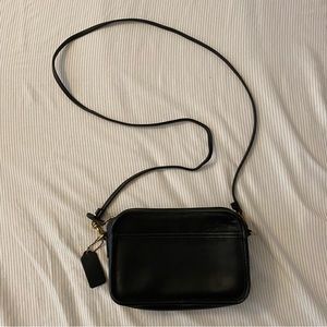 Vintage Coach carnival leather crossbody bag in black